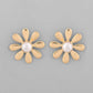 VOJ Gold-Polished Flower Shaped Pearl Stud Earrings - Swadesiicart