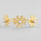 VOJ Gold-Polished with 3 Flower and Pearl Kada Bracelet - Swadesiicart