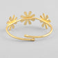 VOJ Gold-Polished with 3 Flower and Pearl Kada Bracelet - Swadesiicart