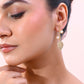VOJ Gold-Polished Leaf Shaped with Pearl Studded Earrings - Swadesiicart