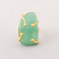 VOJ Gold-Polished Big Green Stone Studded Ring | Swadesiicart