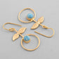 VOJ Gold-Polished Blue Stone Studded Circular Drop Earrings - Swadesiicart