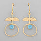 VOJ Gold-Polished Blue Stone Studded Circular Drop Earrings - Swadesiicart