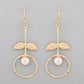 VOJ Gold-Polished White Stone Studded Circular Drop Earrings - Swadesiicart