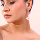 VOJ Rose Gold-Polished Handcrafted Floral Pearl Drop Earrings - Swadesiicart