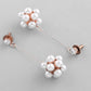 VOJ Rose Gold-Polished Handcrafted Floral Pearl Drop Earrings - Swadesiicart