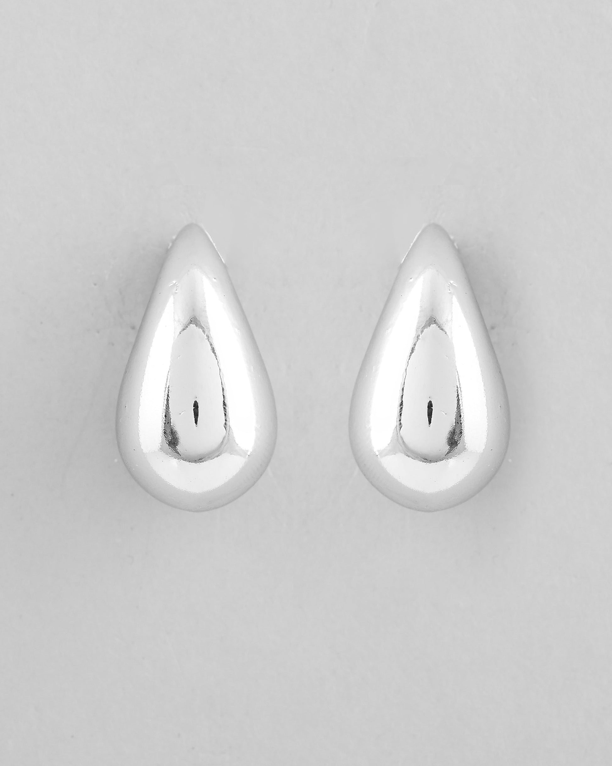 VOJ Silver Plated Teardrop-Shaped Stud Earrings - Swadesiicart