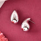 VOJ Silver Plated Teardrop-Shaped Stud Earrings - Swadesiicart