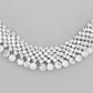 VOJ AD Stone Studded Silver Plated Necklace With Drop Earrings Set - Swadesiicart