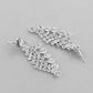 VOJ AD Stone Studded Silver Plated Necklace With Drop Earrings Set - Swadesiicart