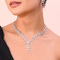 VOJ AD Stone Studded Silver Plated Designer Jewellery Set - Swadesiicart