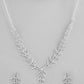 VOJ AD Stone Studded Silver Plated Designer Jewellery Set - Swadesiicart