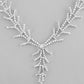 VOJ AD Stone Studded Silver Plated Designer Jewellery Set - Swadesiicart