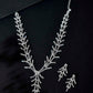 VOJ AD Stone Studded Silver Plated Designer Jewellery Set - Swadesiicart