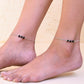 VOJ Set Of 2 Silver Plated With Black Beads Anklet - Swadesiicart