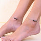 VOJ Set Of 2 Silver Plated With Black Beads Anklet - Swadesiicart