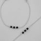 VOJ Set Of 2 Silver Plated With Black Beads Anklet - Swadesiicart