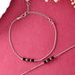 VOJ Set Of 2 Silver Plated With Black Beads Anklet - Swadesiicart