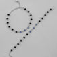 VOJ Set Of 2 Silver Plated With Black beads and Evil Eye Anklet - Swadesiicart