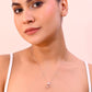 VOJ Rose Gold-Polished Chain With AD Studded crown Shaped Pendent | Swadesiicart