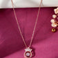 VOJ Rose Gold-Polished Chain With AD Studded crown Shaped Pendent | Swadesiicart