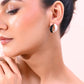 VOJ Gold-Polished Korean Style Black And White Studs Earrings - Swadesiicart