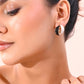 VOJ Gold-Polished Korean Style Black And White Studs Earrings - Swadesiicart