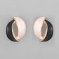 VOJ Gold-Polished Korean Style Black And White Studs Earrings - Swadesiicart