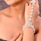 VOJ Gold-Polished Pearl And Kundan Ring Bracelet - Swadesiicart