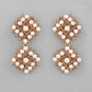 VOJ Gold-Polished Pearl And Gold Stone Drop Stud Earrings - Swadesiicart