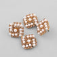 VOJ Gold-Polished Pearl And Gold Stone Drop Stud Earrings - Swadesiicart