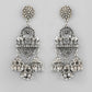 VOJ Silver-Plated Elephant Oxidized Contemporary Drop Earrings - Swadesiicart