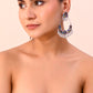 VOJ Silver-Plated multi Colour Flower Oxidized Shaped Drop Earrings - Swadesiicart