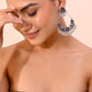 VOJ Silver-Plated multi Colour Flower Oxidized Shaped Drop Earrings - Swadesiicart