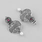VOJ Rhodium-Plated Oxidized Contemporary With Pearl Earrings - Swadesiicart
