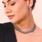 VOJ Rhodium-Plated Deer Oxidized Contemporary Choker With Earrings Set - Swadesiicart