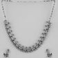 VOJ Rhodium-Plated Deer Oxidized Contemporary Choker With Earrings Set - Swadesiicart