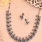 VOJ Rhodium-Plated Deer Oxidized Contemporary Choker With Earrings Set - Swadesiicart