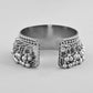 VOJ Silver-Plated Ghungroo Studded Oxidized Cuff Bracelet - Swadesiicart