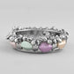 VOJ Silver-Plated Multi Colour Stone Studded Oxidized Cuff Bracelet - Swadesiicart