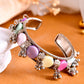 VOJ Silver-Plated Multi Colour Stone And Ghungroo Studded Oxidized Cuff Bracelet - Swadesiicart