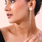 VOJ Gold-Polished Handcrafted Pearl Studded Classic Drop Earrings - Swadesiicart