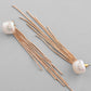 VOJ Gold-Polished Handcrafted Pearl Studded Classic Drop Earrings - Swadesiicart
