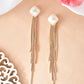 VOJ Gold-Polished Handcrafted Pearl Studded Classic Drop Earrings - Swadesiicart