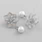 VOJ Silver Plated Floral Stone Studded Earrings - Swadesiicart