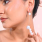 VOJ Pearl Studded Handcrafted Classic Drop Earrings - Swadesiicart