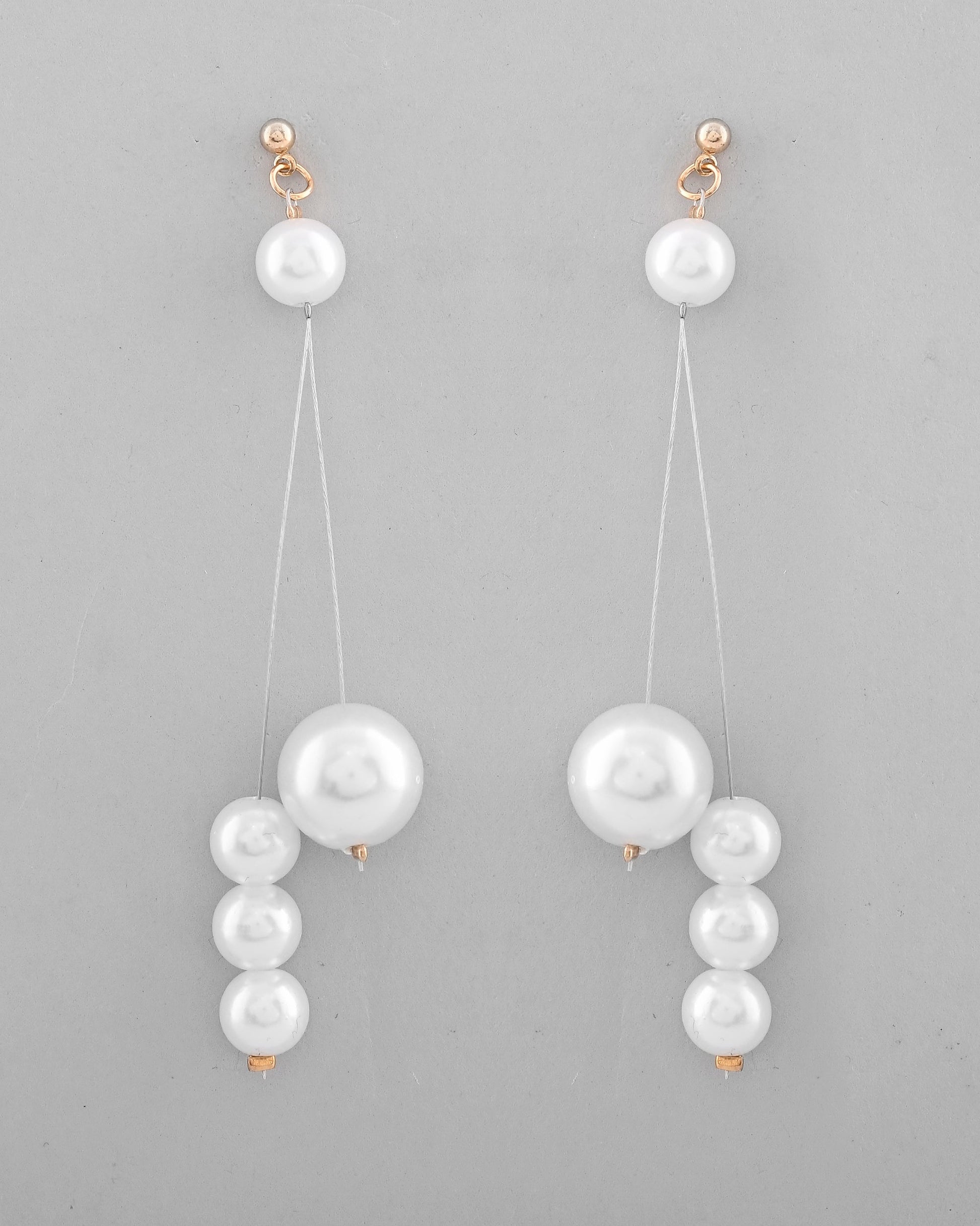 VOJ Pearl Studded Handcrafted Classic Drop Earrings - Swadesiicart