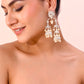 VOJ Gold-Polished Kundan Contemporary Up & Down Jhumka Earrings - Swadesiicart