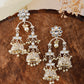 VOJ Gold-Polished Kundan Contemporary Up & Down Jhumka Earrings - Swadesiicart