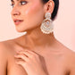 VOJ Gold-Polished Kundan Contemporary Circular Chandbaali Earrings - Swadesiicart